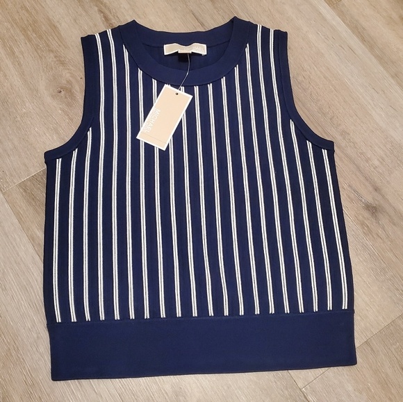 Michael Kors Navy & White Stripe Top - Picture 2 of 7